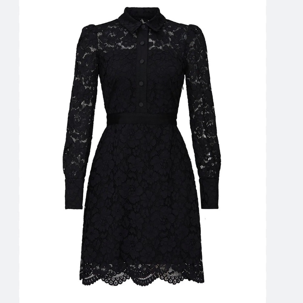 NWOT Shoshanna Highland Dress, Black Lace, Size 6